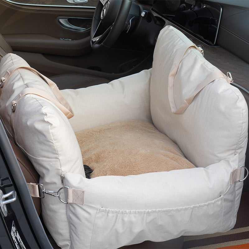 Linen Dog Car Bed