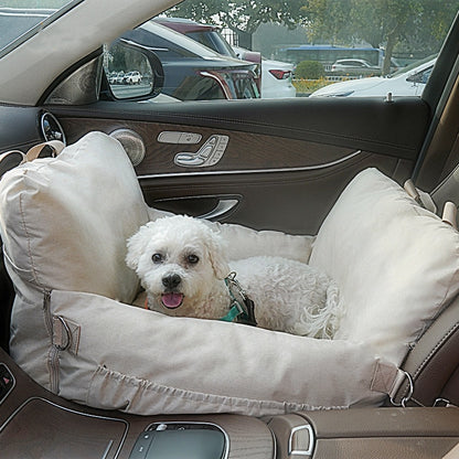 Linen Dog Car Bed